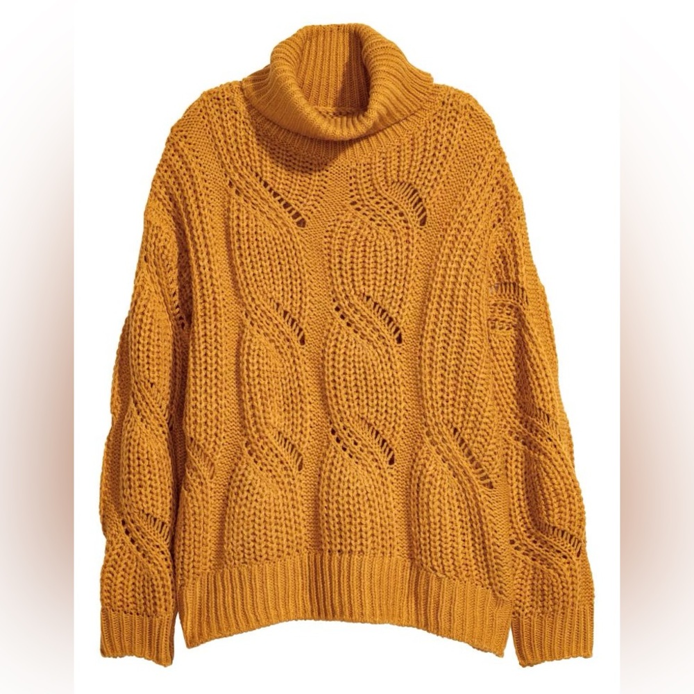 H&M Chunky Mustard Yellow Turtle Neck Size M